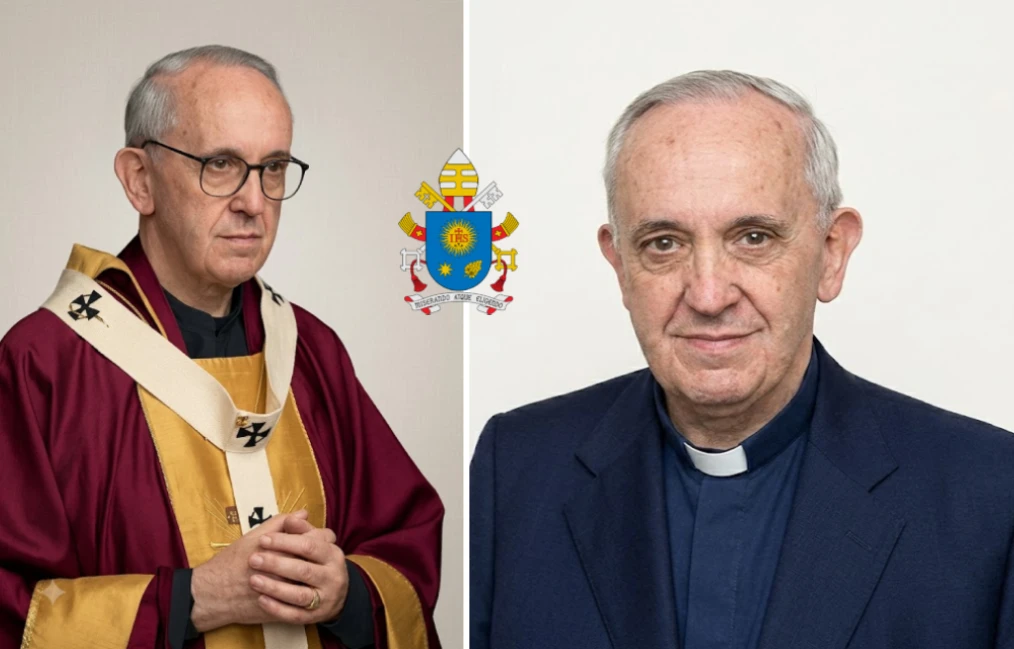 Pope Leo XIV Robert Francis Prevost from Chicago alongside Pope Francis Jorge Mario Bergoglio from Buenos Aires — two different families, two different papacies